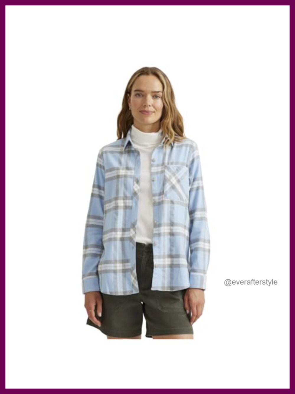 Womens Long Sleeve Field Flex Flannel Button Down Shirt Collared